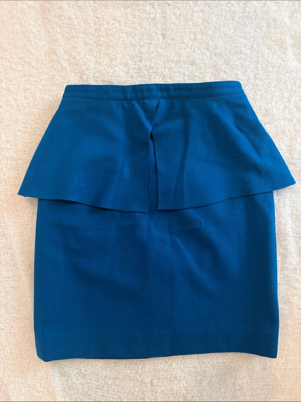 Blue Peplum Pencil Skirt